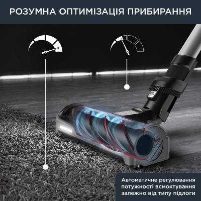 Пилосос Rowenta безпровідний X-Force Flex 14.60 Auto Animal, 48Вт, конт пил -0.9л, автон. робота до 70хв, НЕРА, чорно-сірий (RH9