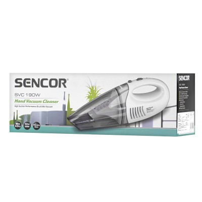 Пилосос Sencor автомобільний, 450Вт, конт пил -0.5л, автон. робота до 15хв, вага-1.5кг, білий (SVC190W)