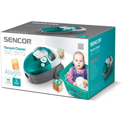 Пилосос Sencor контейнерний Allegro, 890Вт, конт пил -1.5л, НЕРА, синьо-сірий (SVC511TQ-EUE2) Пилосос Sencor контейнерний Allegro, 890Вт, конт пил -1.5л, НЕРА, синьо-сірий (SVC511TQ-EUE2)