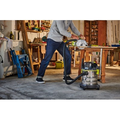 Пилосос акумуляторний професійний Ryobi ONE+ R18WDV-0 18В 82Вт 11.4кПа контейнер 18л 4.7кг без АКБ та ЗП (5133004724) Пилосос акумуляторний професійний Ryobi ONE+ R18WDV-0 18В 82Вт 11.4кПа контейнер 18л 4.7кг без АКБ та ЗП (5133004724)