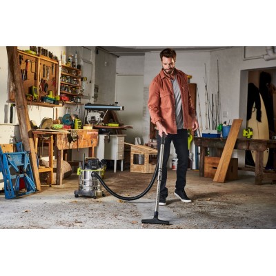 Пилосос акумуляторний професійний Ryobi ONE+ R18WDV-0 18В 82Вт 11.4кПа контейнер 18л 4.7кг без АКБ та ЗП (5133004724) Пилосос акумуляторний професійний Ryobi ONE+ R18WDV-0 18В 82Вт 11.4кПа контейнер 18л 4.7кг без АКБ та ЗП (5133004724)