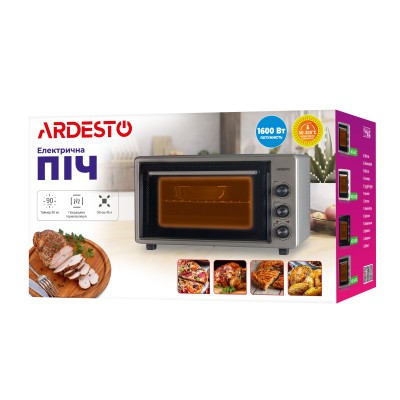 Піч електрична ARDESTO, 45л, 1600Вт, механіч., конвекція, подвійне скло, сірий (MEO-S45FGG) Піч електрична ARDESTO, 45л, 1600Вт, механіч., конвекція, подвійне скло, сірий (MEO-S45FGG)