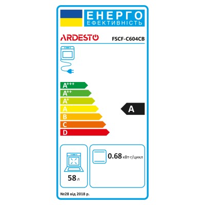 Плита ARDESTO комбі 2 газ + 2 електро, 58л, 60x60см, підсвічування, форсунки LPG (підключення газового балона), чорний (FSCF-C60 Плита ARDESTO комбі 2 газ + 2 електро, 58л, 60x60см, підсвічування, форсунки LPG (підключення газового балона), чорний (FSCF-C60