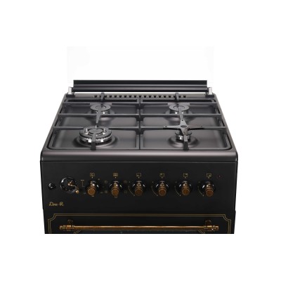 Плита ARDESTO комбі Line-R, 53л, 60x60см, конвекція, чавун, підсвічування, форсунки LPG (підключення газового балона), чорний (F Плита ARDESTO комбі Line-R, 53л, 60x60см, конвекція, чавун, підсвічування, форсунки LPG (підключення газового балона), чорний (F