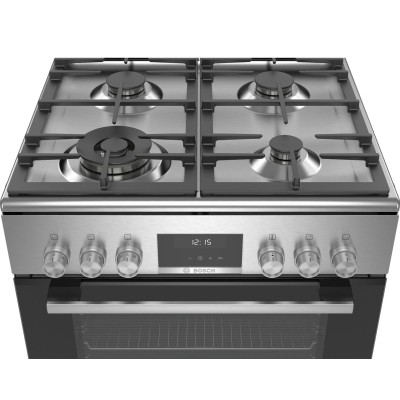 Плита Bosch комбінована, 66л, 60x60см, дисплей, конвекція, чавун, WOK, нержавіюча сталь (HXS59AI51Q) Плита Bosch комбінована, 66л, 60x60см, дисплей, конвекція, чавун, WOK, нержавіюча сталь (HXS59AI51Q)