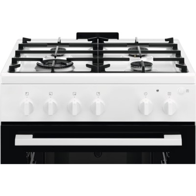Плита Electrolux газова, 59л, 60x60см, чавун, білий (LKG600011W) Плита Electrolux газова, 59л, 60x60см, чавун, білий (LKG600011W)