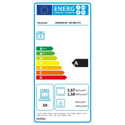 Плита Electrolux газова, 59л, 60x60см, чавун, чорний (LKG604013K) Плита Electrolux газова, 59л, 60x60см, чавун, чорний (LKG604013K)