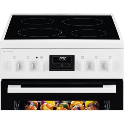 Плита Electrolux електрична склокерамічна, 57л, 50x60см, дисплей, конвекція, мангальна підставка, білий (LKR540267W) Плита Electrolux електрична склокерамічна, 57л, 50x60см, дисплей, конвекція, мангальна підставка, білий (LKR540267W)