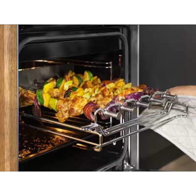 Плита Electrolux електрична склокерамічна, 57л, 50x60см, дисплей, конвекція, мангальна підставка, нерж (LKR540267X)