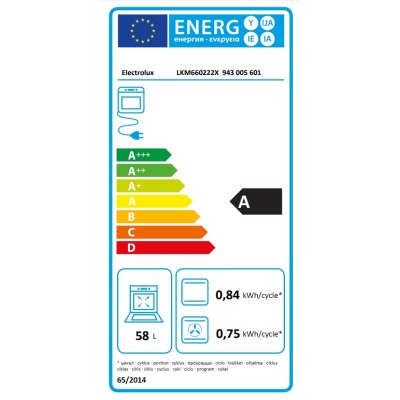 Плита Electrolux комбінована 3 газ + 1 електро, 58л, 60x60см, дисплей, конвекція, пара, нерж (LKM660222X)