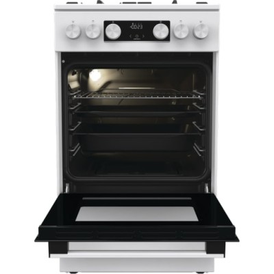 Плита Gorenje газова, 67л, 50x60см, дисплей, IconLed, чавун, білий (GGI5C21WF-B)