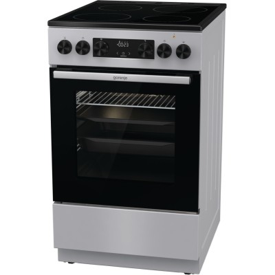 Плита Gorenje електрична склокерамічна, 70л, 50x60см, дисплей, програматор, сірий (GEC5C41SG)