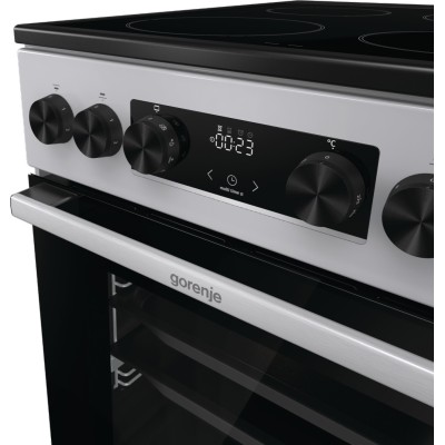Плита Gorenje електрична склокерамічна, 70л, 50x60см, дисплей, програматор, сірий (GEC5C41SG)