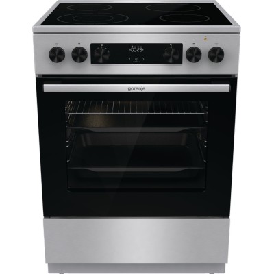 Плита Gorenje електрична склокерамічна, 71л, 60x60см, дисплей, програматор, нерж (GECS6C70XC)
