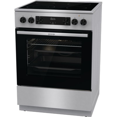 Плита Gorenje електрична склокерамічна, 71л, 60x60см, дисплей, програматор, нерж (GECS6C70XC)