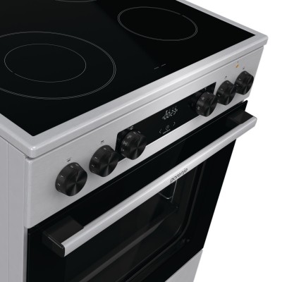 Плита Gorenje електрична склокерамічна, 71л, 60x60см, дисплей, програматор, нерж (GECS6C70XC)