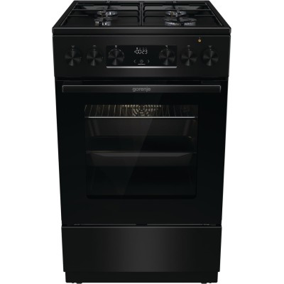 Плита Gorenje комбінована, 62л, 50x60см, дисплей, IconLed, емальовані, чорний (GK5C60BJ)