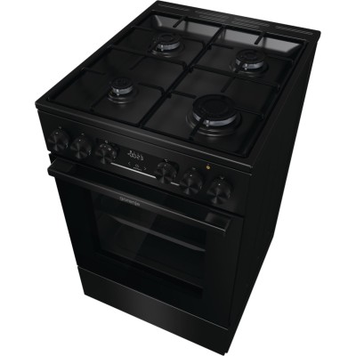 Плита Gorenje комбінована, 62л, 50x60см, дисплей, IconLed, емальовані, чорний (GK5C60BJ)