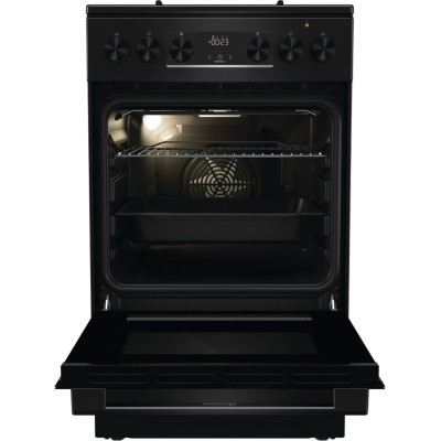Плита Gorenje комбінована, 62л, 50x60см, дисплей, IconLed, емальовані, чорний (GK5C60BJ)