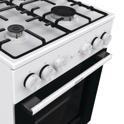 Плита Gorenje комбінована, 68л, 50x60см, емальовані реш, з кришкою, білий (GK5A22WH)