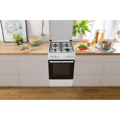 Плита Gorenje комбінована, 68л, 50x60см, емальовані реш, з кришкою, білий (GK5A22WH)