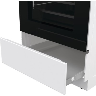 Плита Gorenje комбінована, 70л, 50x60см, дисплей, чавун, білий (GKS5C73WF)