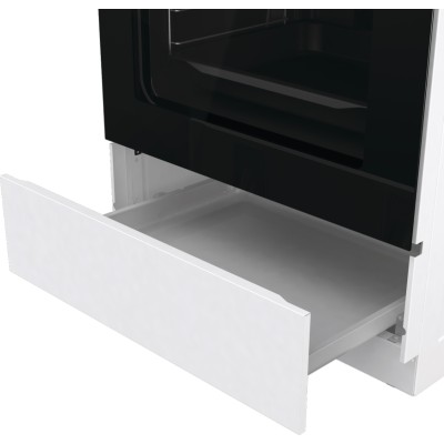 Плита Gorenje комбінована, 71л, 60x60см, дисплей, IconLed, чавун, білий (GK6C5WF)