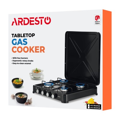 Плитка настільна Ardesto газова, тип газу LPG, конфорок - 4, чорний (GTC-NS4014B) Плитка настільна Ardesto газова, тип газу LPG, конфорок - 4, чорний (GTC-NS4014B)