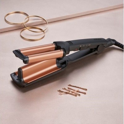 Плойка Babyliss, гофре , 85Вт, темп.режимів-3, 160-210С, природні хвилі, кераміка, турмалін , чорний (W2447E)