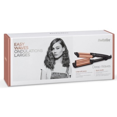 Плойка Babyliss, гофре , 85Вт, темп.режимів-3, 160-210С, природні хвилі, кераміка, турмалін , чорний (W2447E)