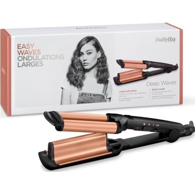 Плойка Babyliss, гофре , 85Вт, темп.режимів-3, 160-210С, природні хвилі, кераміка, турмалін , чорний (W2447E)