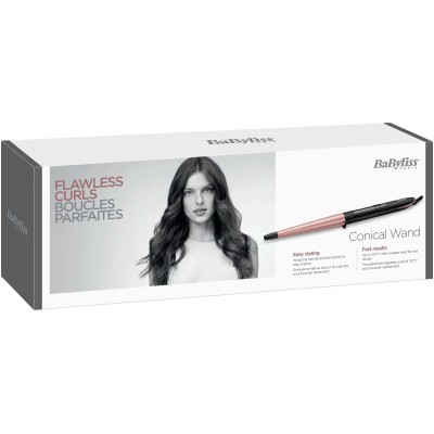 Плойка Babyliss, конусна, 64Вт, темп.режимів-6, D -13-25mm, 160-210С, кераміка, чорно-золотий (C454E)