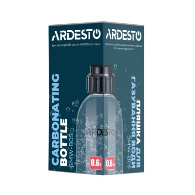 Пляшка для сифону Ardesto 0,6л, пластик, прозорий Пляшка для сифону Ardesto 0,6л, пластик, прозорий