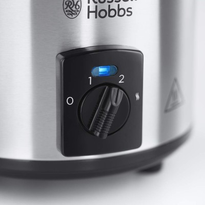 Повільноварка Russell Hobbs CompactHome, 145Вт, чаша-2л, механічне керув., знімна кришка, нерж. сталь, сірий (25570-56)