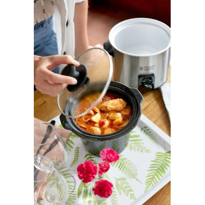 Повільноварка Russell Hobbs CompactHome, 145Вт, чаша-2л, механічне керув., знімна кришка, нерж. сталь, сірий (25570-56)