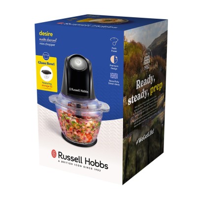 Подрібнювач Russell Hobbs Desire Matte Charcoal, 200Вт, чаша-500мл, скло, корпус-пластик, чорний Подрібнювач Russell Hobbs Desire Matte Charcoal, 200Вт, чаша-500мл, скло, корпус-пластик, чорний