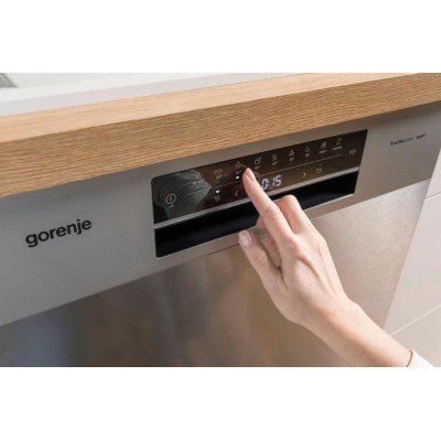 Посудомийна машина Gorenje, 16компл., A+++, 60см, дисплей, 3 кошика, AquaStop, сірий (GS643D90X)