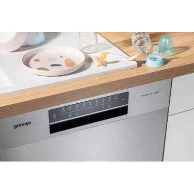 Посудомийна машина Gorenje, 16компл., A+++, 60см, дисплей, 3 кошика, AquaStop, сірий (GS643D90X)