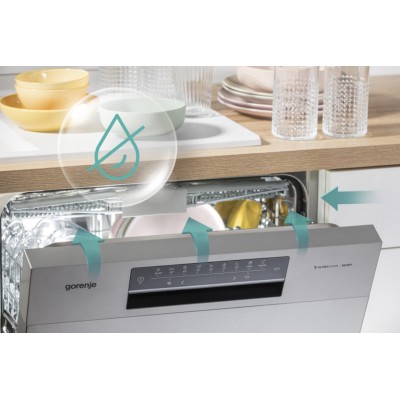 Посудомийна машина Gorenje, 16компл., A+++, 60см, дисплей, 3 кошика, AquaStop, сірий (GS643D90X)