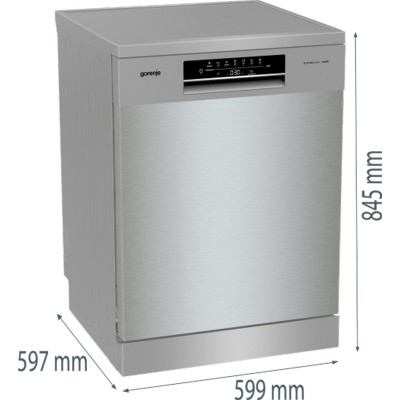 Посудомийна машина Gorenje, 16компл., A+++, 60см, дисплей, 3 кошика, AquaStop, сірий (GS643D90X)