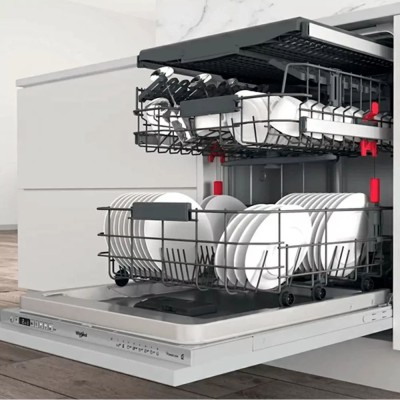 Посудомийна машина Whirlpool вбудована, 14компл., A+++, 60см, дисплей, 3й кошик, білий (WIC3C34PFES)