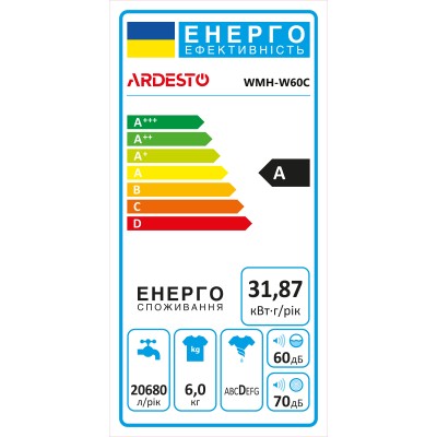 Пральна машина ARDESTO напівавтомат., 6кг, 1350, A, 41см, віджим, білий (WMH-W60C) Пральна машина ARDESTO напівавтомат., 6кг, 1350, A, 41см, віджим, білий (WMH-W60C)
