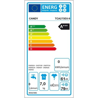 Пральна машина Candy вертикальна, 7кг, 1200, A+++, 60см, дисплей, білий (TCA273D3-9) Пральна машина Candy вертикальна, 7кг, 1200, A+++, 60см, дисплей, білий (TCA273D3-9)