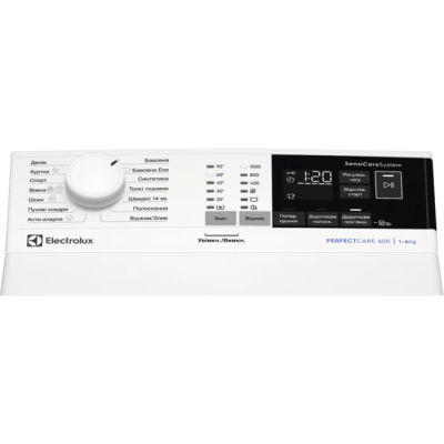 Пральна машина Electrolux вертикальна, 6кг, 1000, A+++, 60см, дисплей, білий (EW6T4062U) Пральна машина Electrolux вертикальна, 6кг, 1000, A+++, 60см, дисплей, білий (EW6T4062U)
