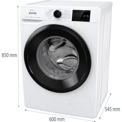 Пральна машина Gorenje фронтальна, 9кг, 1400, A+++, 46,5см, дисплей, інвертор, пара, Wi-Fi, білий (WPNEI94A1SWIFI)