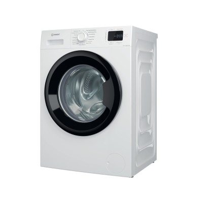 Пральна машина Indesit фронтальна, 8кг, 1200, A+++, 54.6см, дисплей, пара, інвертор, люк чорний, білий (IM812BMYTIMEUA)