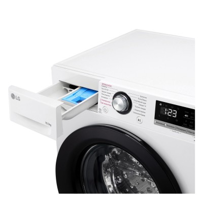 Пральна машина LG фронтальна, 10.5кг, 1400, A+++, 57см, дисплей, пара, інвертор, білий (F4V3RS6WW)