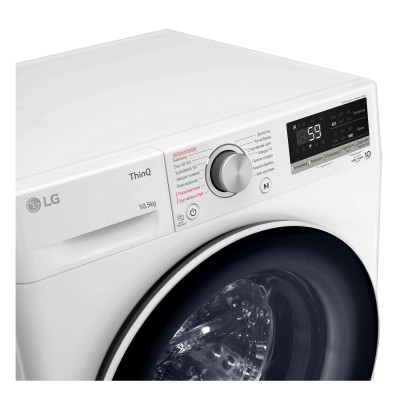 Пральна машина LG фронтальна, 10.5кг, 1400, A+++, 57см, дисплей, пара, інвертор, білий (F4V5RS0WW)