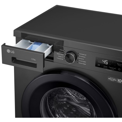 Пральна машина LG фронтальна, 6.5кг, 1200, A+++, 44см, дисплей, пара, інвертор, чорний (F2Y1WS6J) Пральна машина LG фронтальна, 6.5кг, 1200, A+++, 44см, дисплей, пара, інвертор, чорний (F2Y1WS6J)