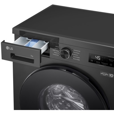 Пральна машина LG фронтальна, 7кг, 1200, A+++, 44см, дисплей, пара, інвертор, чорний (F2Y1HS5J) Пральна машина LG фронтальна, 7кг, 1200, A+++, 44см, дисплей, пара, інвертор, чорний (F2Y1HS5J)